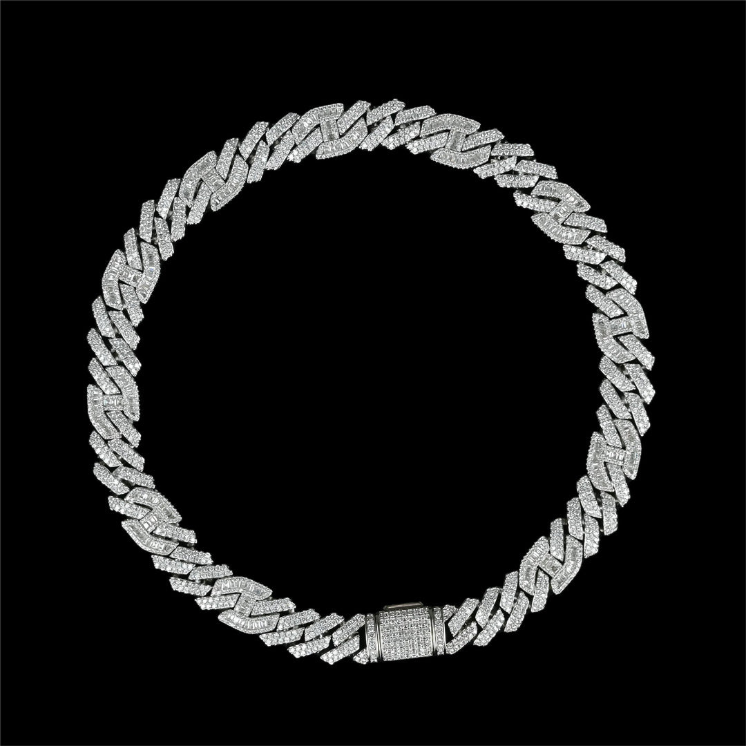 15MM PRONG BAGUETTE CUBAN CHAIN & BRACELET