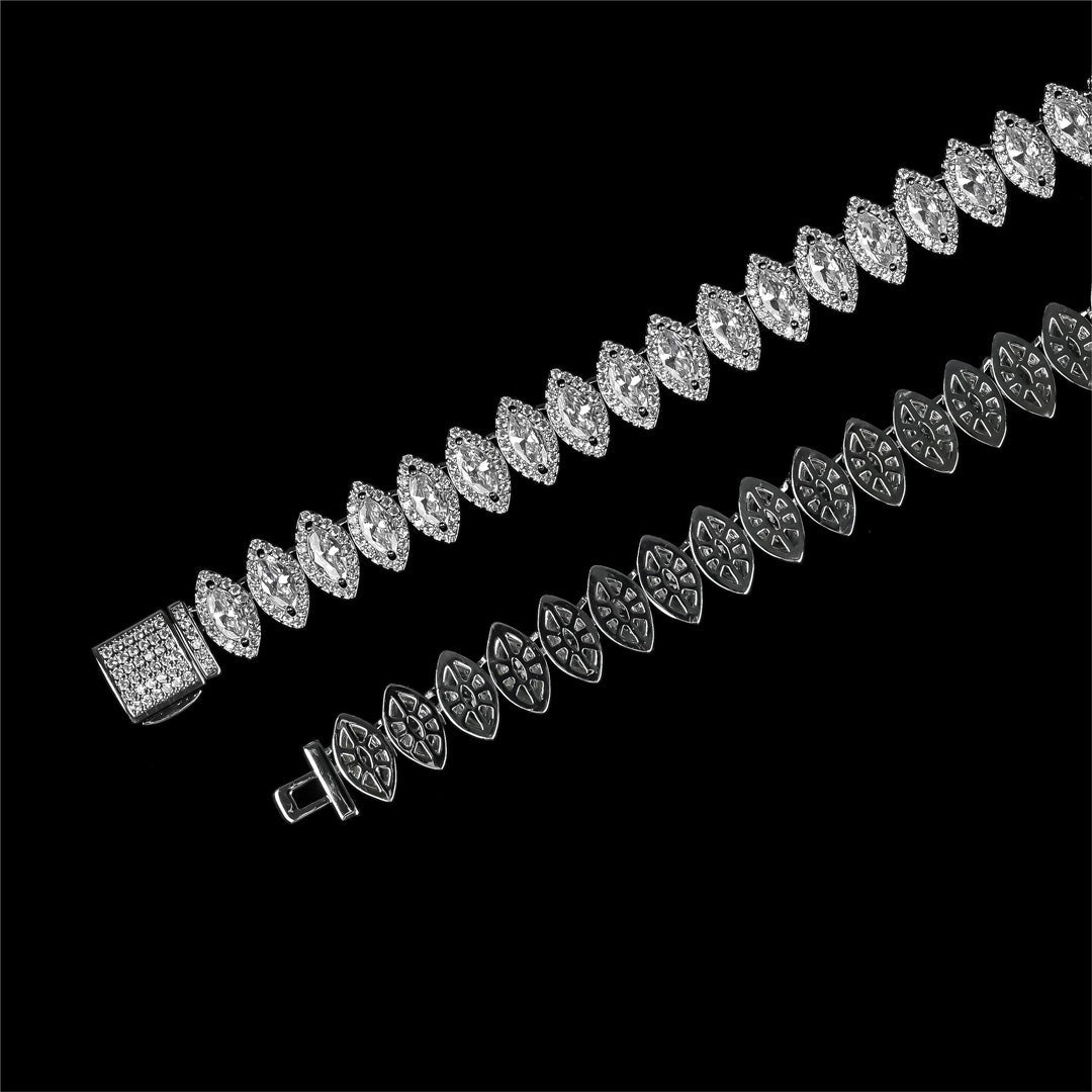 MARQUISE-CUT CLUSTERED TENNIS CHAIN