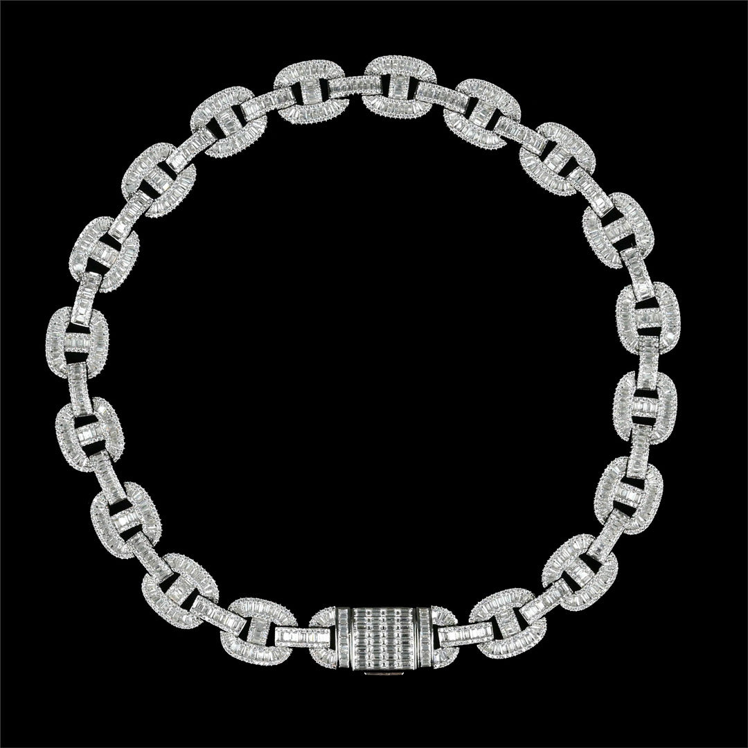 17 MM MARINER  BAGUETTE LINK CHAIN & BRACELET