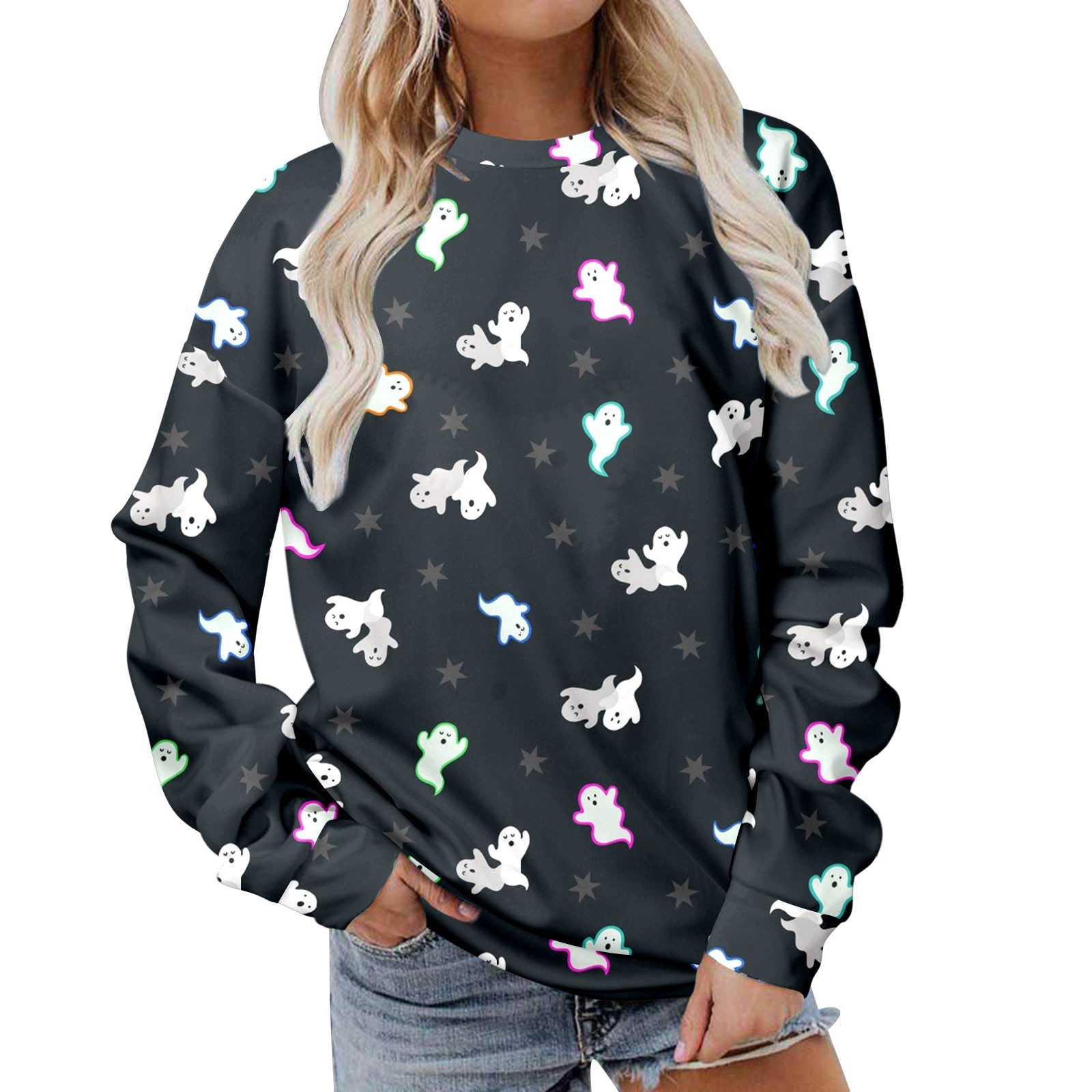 2022 autumn and winter new Paris tide brand letter jacquard pullover outerwear 3D heat transfer round neck sweater