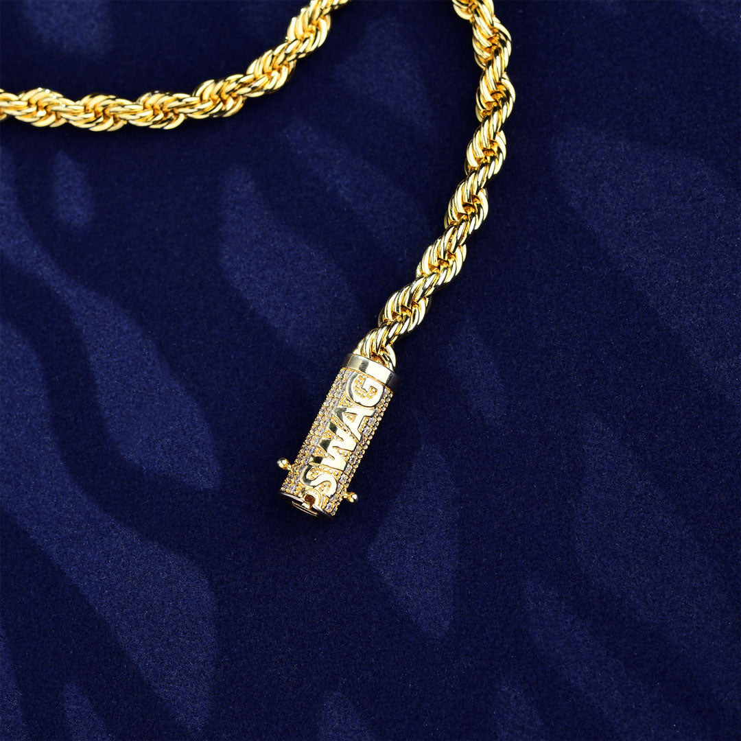6MM ROPE CHAIN WITH MOISSANITE CLASP