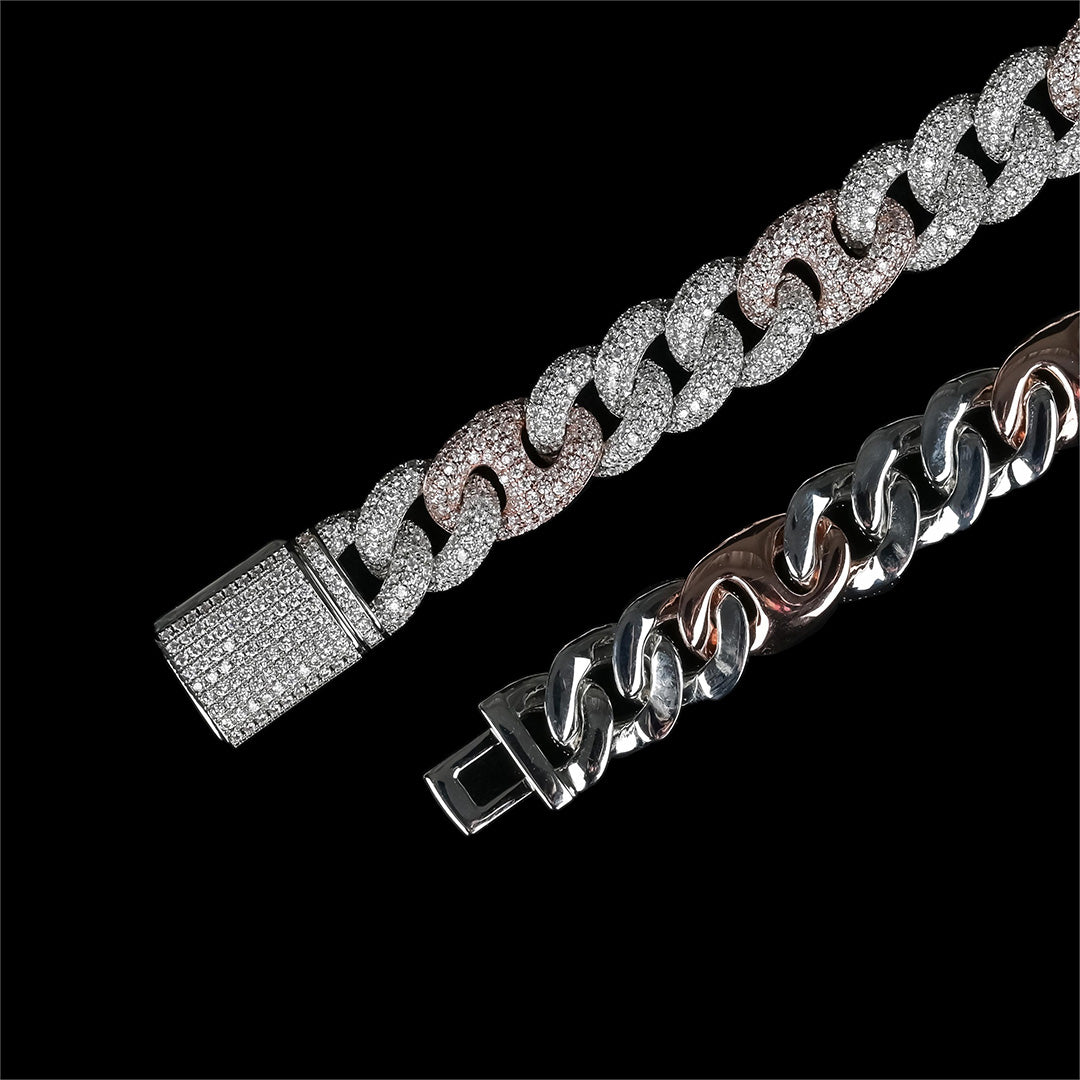 15MM G-LINK CHAIN IN WHITE GOLD