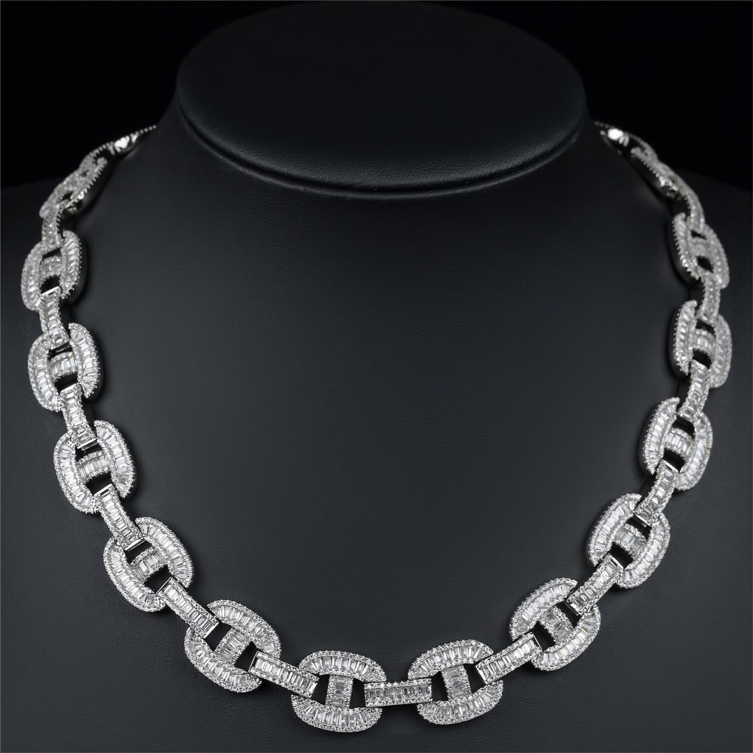 17 MM MARINER  BAGUETTE LINK CHAIN & BRACELET