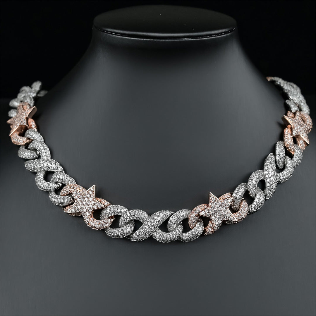 18 MM  INFINITY LINK CHAIN & BRACELET WITH STAR
