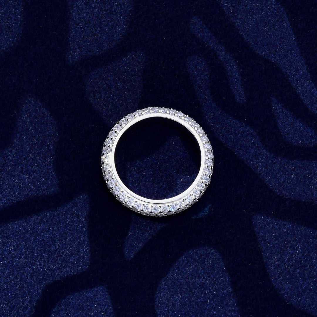 S925 MOISSANITE 3 ROW BUBBLE  RING