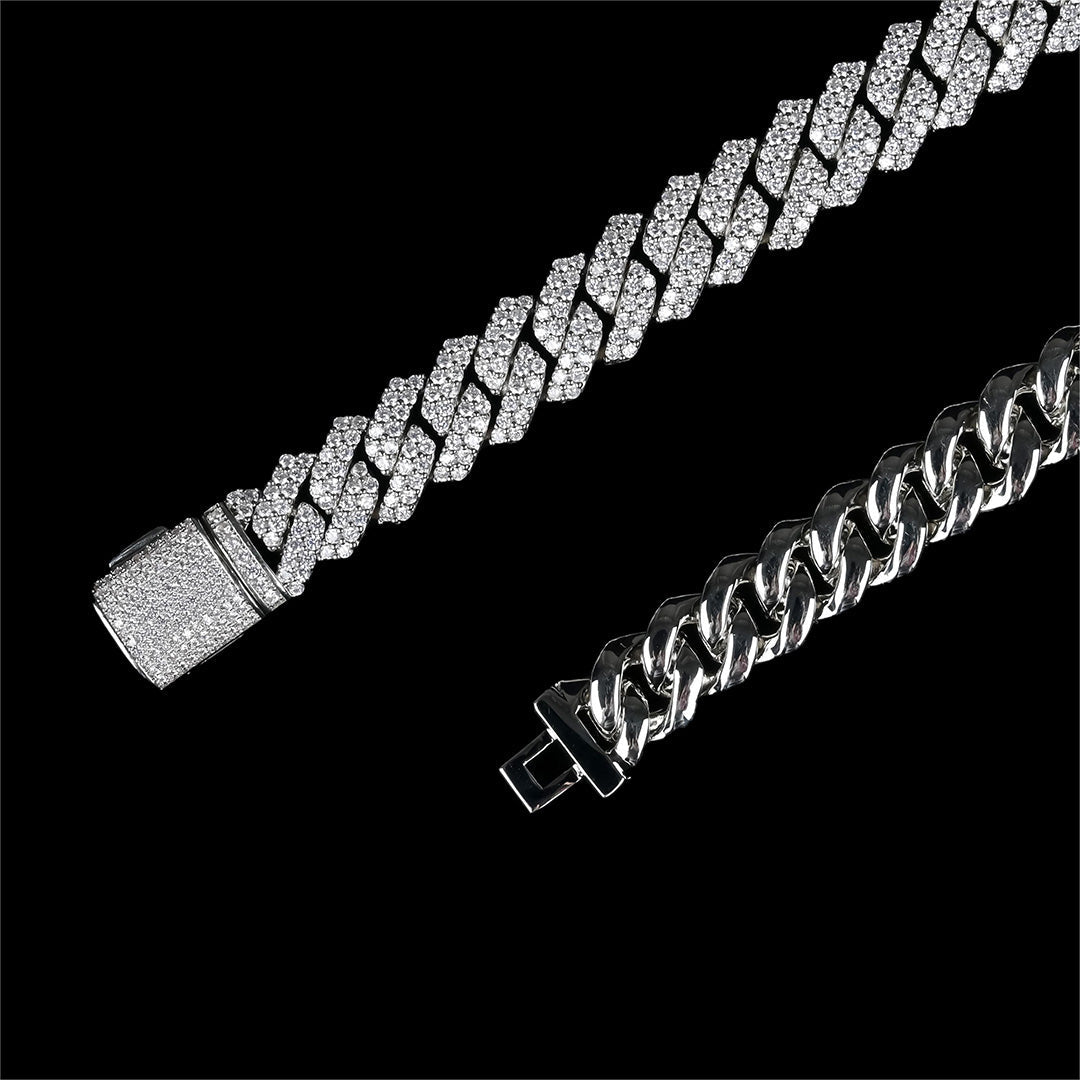 14MM ICED OUT PRONG CUBAN CHAIN & BRACELET