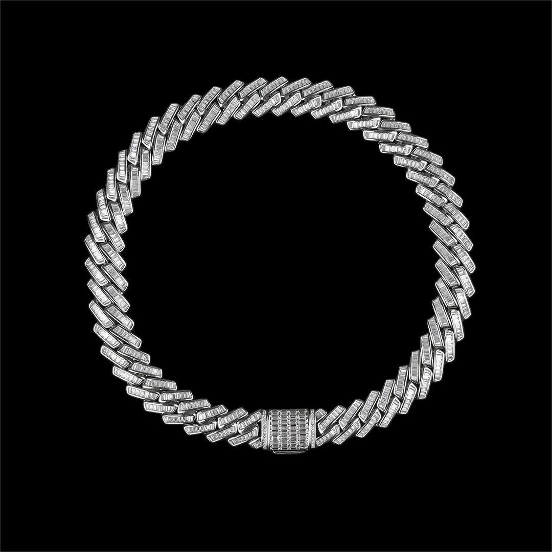 19MM  BAGUETTE PRONG CUBAN CHAIN