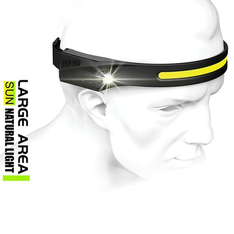 Mini COB LED Headlamp Waved Sensor Rechargeable Flashlight Headlight