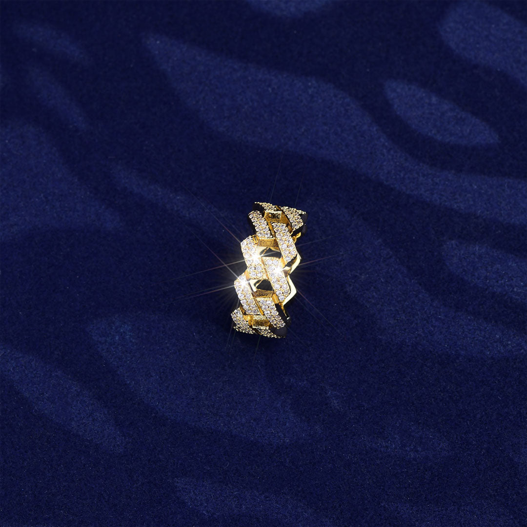 10.5MM ICED CUBAN LINK RING