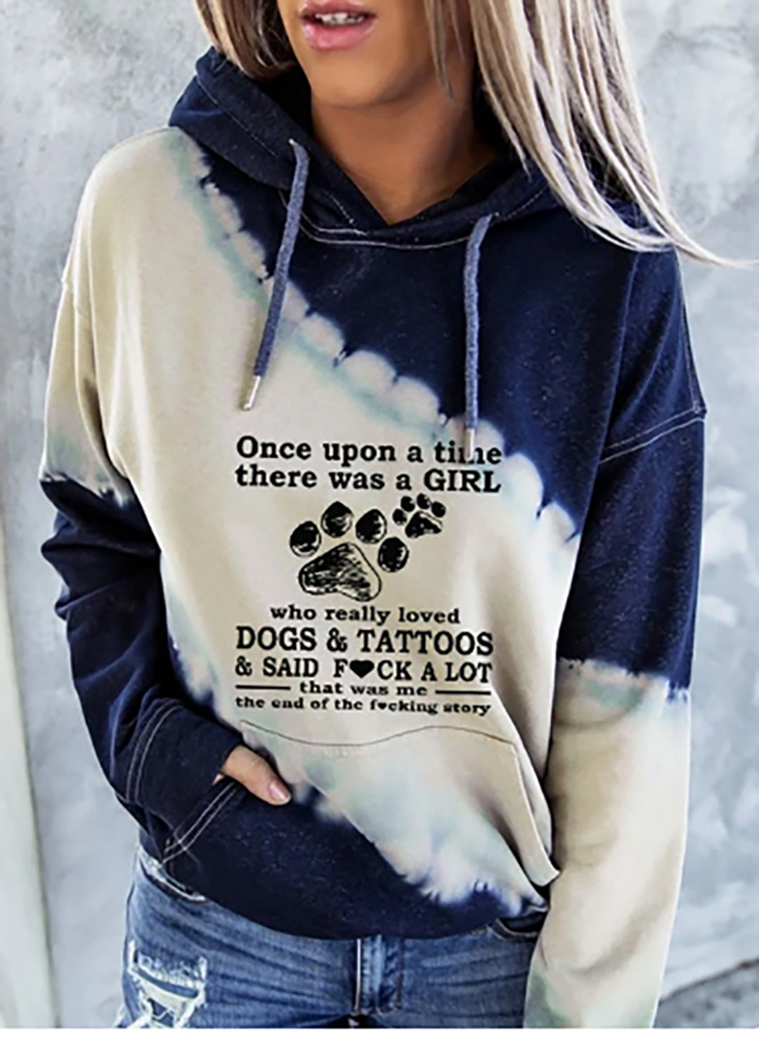 2022 cross-border new product 3d printing urban casual European and American English letters hooded pullover ladies sweater YK