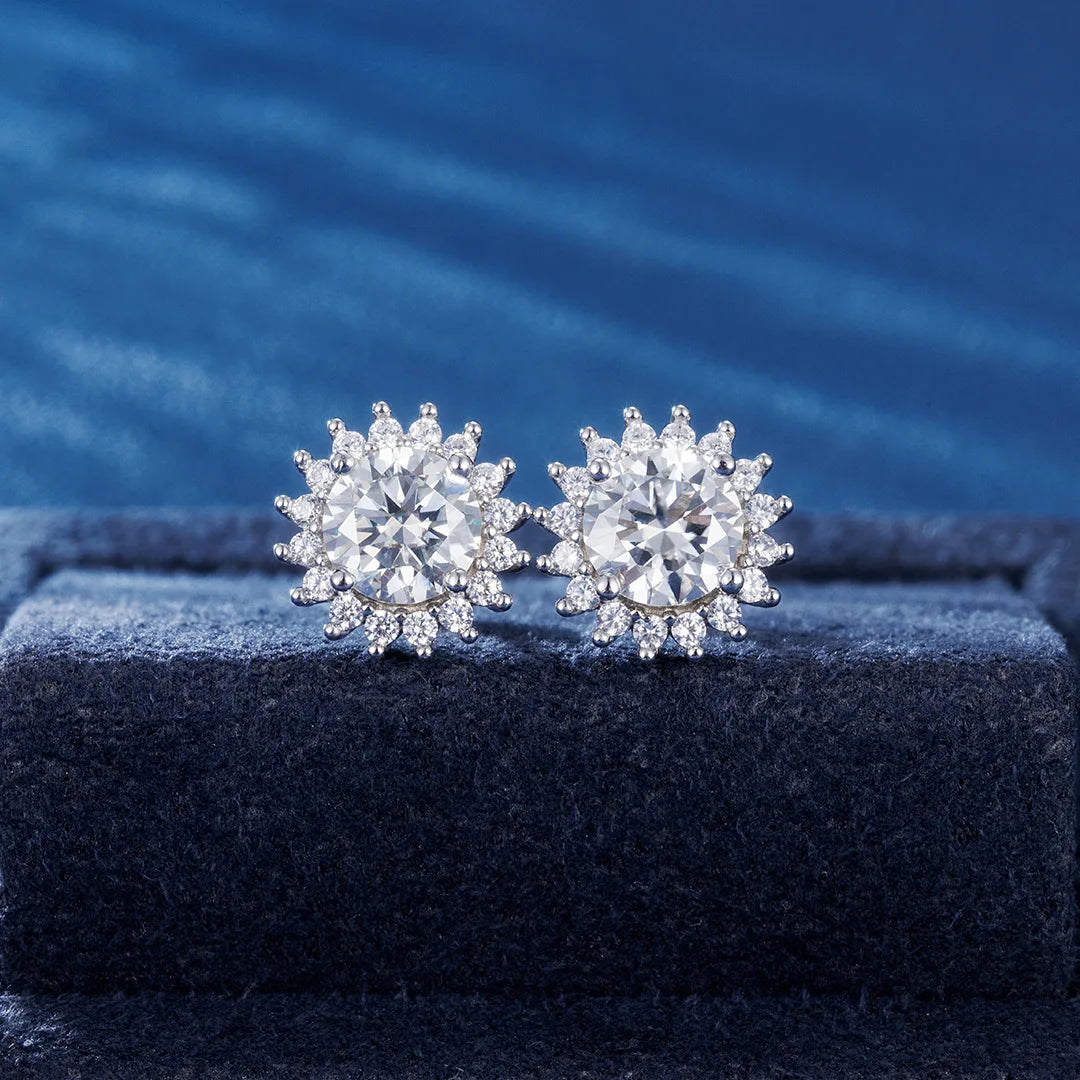 S925 HALO SUN STUD EARRINGS