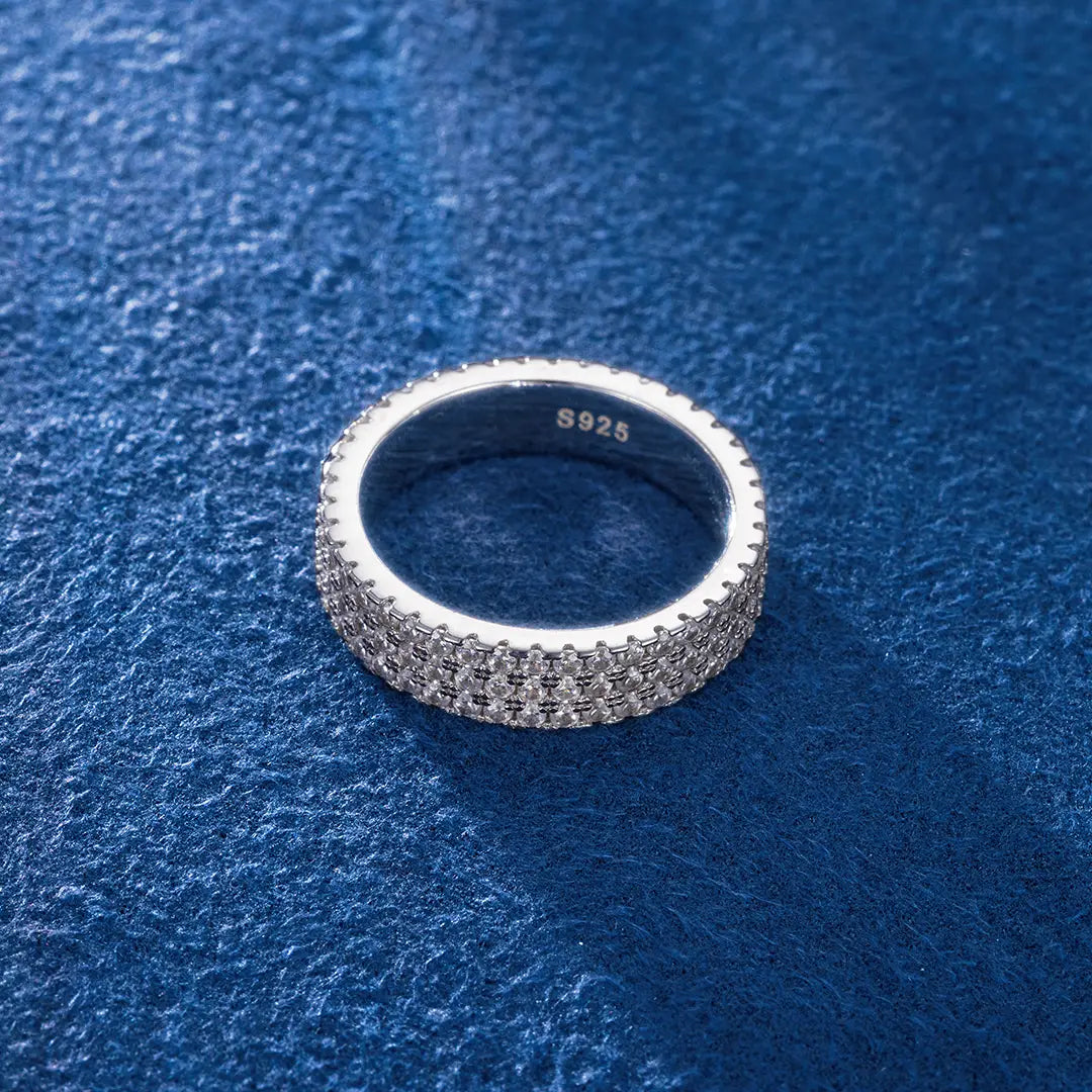 S925 3 LINE FULL ETERNITY RING