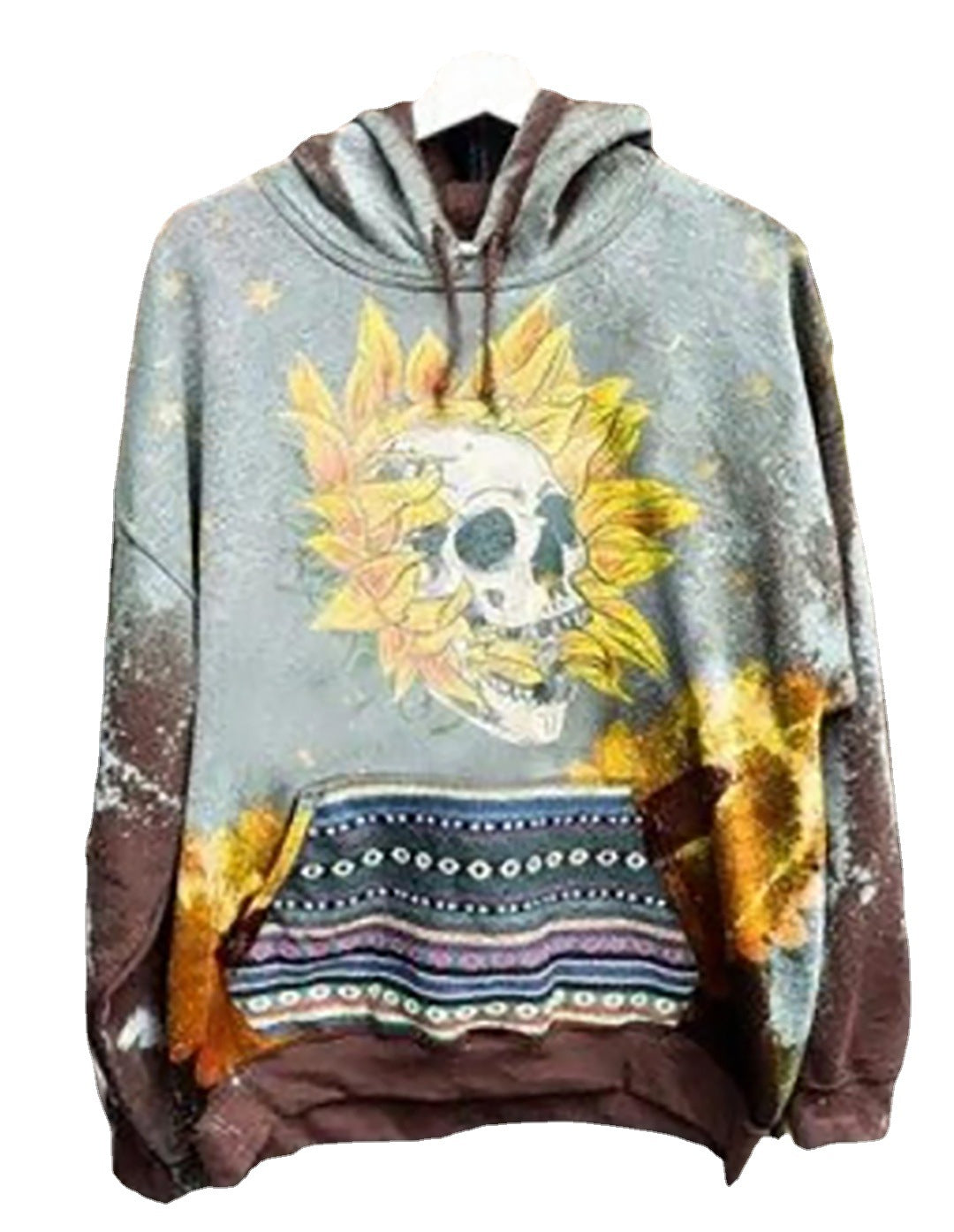 2022 cross-border new product 3d printing urban casual European and American English letters hooded pullover ladies sweater YK