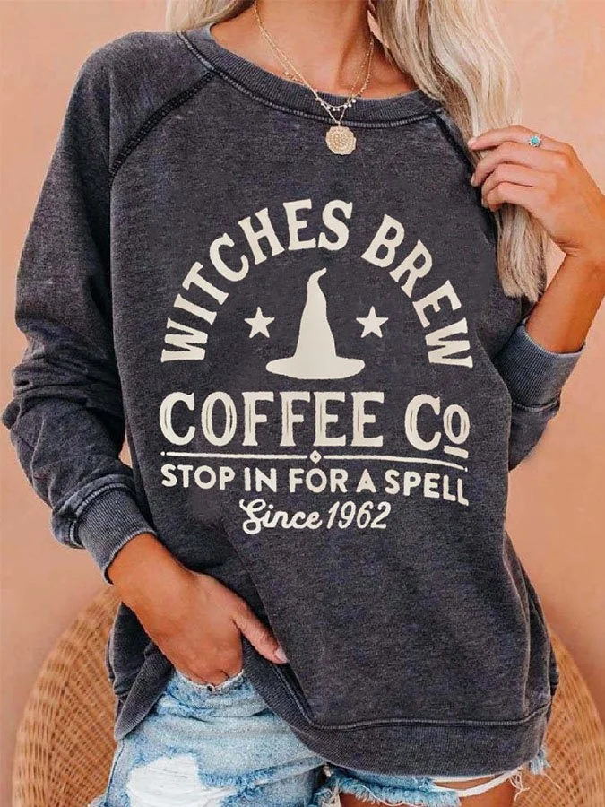 Ladies Raglan Sleeve Print Sweatshirt