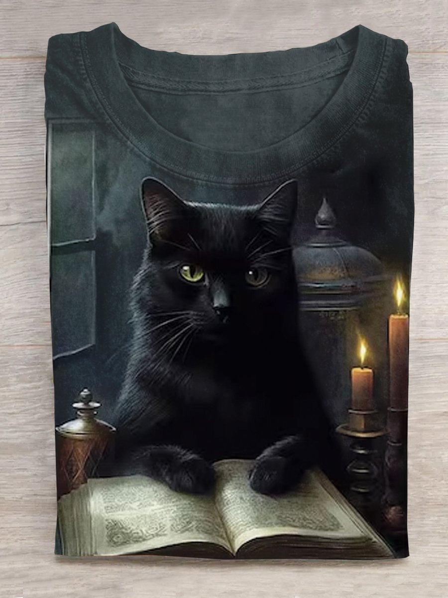 Black Cat Halloween T-Shirt