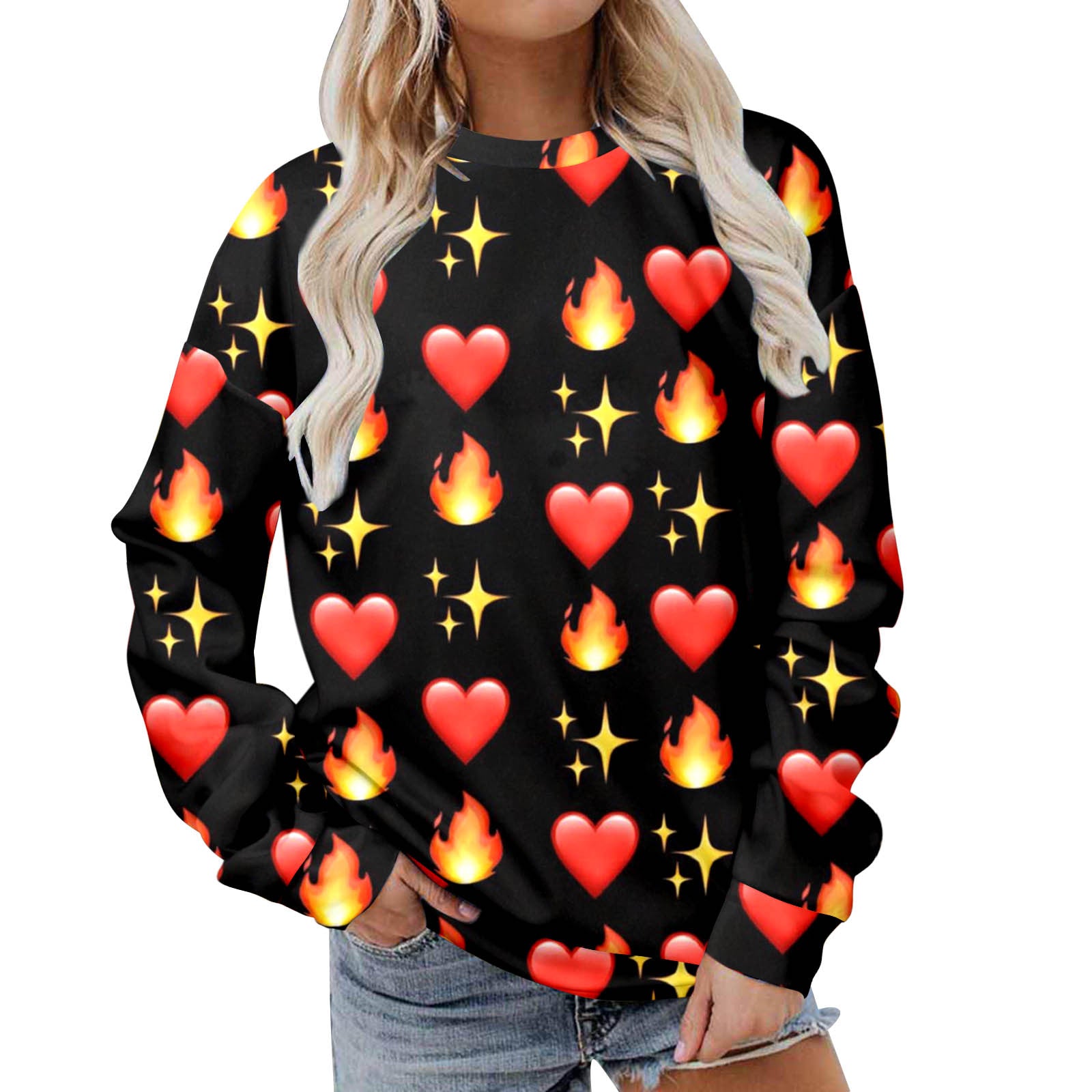 2022 autumn and winter new Paris tide brand letter jacquard pullover outerwear 3D heat transfer round neck sweater